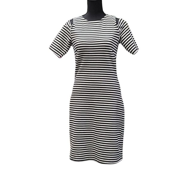 H&M Striped Cold Shoulder Dress Size M - Picture 2 of 11